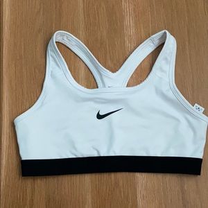 white and black nike bra